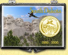 South Dakota - Mt. Rushmore Snaplock Display - with Gold Plated State Quarter MAIN