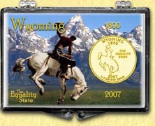 Wyoming - Cowboy Snaplock Display - with Gold Plated State Quarter MAIN