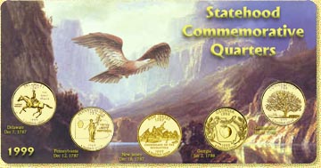 1999 State Quarter Set - with Gold Plated State Quarters MAIN