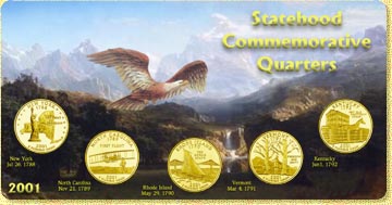 2001 State Quarter Set - with Gold Plated State Quarters MAIN