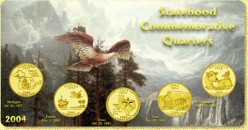 2004 State Quarter Set - with Gold Plated State Quarters MAIN
