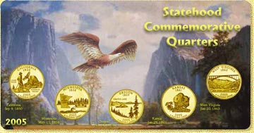 2005 State Quarter Set - with Gold Plated State Quarters MAIN