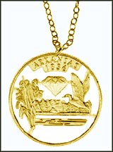 Arkansas, Gold Plated Cut-Out Coin Necklace MAIN