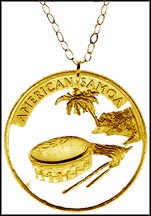 American Samoa Gold Plated Cut-Out Coin Necklace MAIN