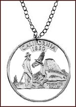 California Cut-Out Coin Necklace MAIN