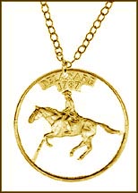 Delaware, Gold Plated Cut-Out Coin Necklace MAIN