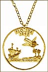 Florida, Gold Plated Cut-Out Coin Necklace MAIN