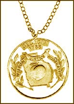 Georgia, Gold Plated Cut-Out Coin Necklace MAIN