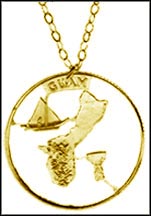 Guam Gold Plated Cut-Out Coin Necklace MAIN