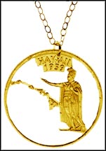 Hawaii, Gold Plated Cut-Out Coin Necklace MAIN