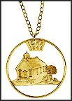 Iowa, Gold Plated Cut-Out Coin Necklace MAIN