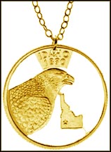 Idaho, Gold Plated Cut-Out Coin Necklace MAIN