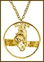 Illinois, Gold Plated Cut-Out Coin Necklace MAIN