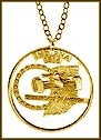 Indiana, Gold Plated Cut-Out Coin Necklace MAIN