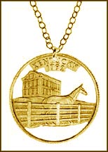 Kentucky, Gold Plated Cut-Out Coin Necklace MAIN