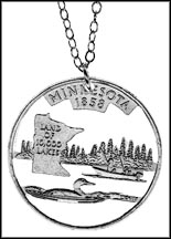 Minnesota Cut-Out Coin Necklace MAIN