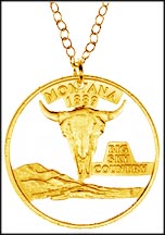 Montana, Gold Plated Cut-Out Coin Necklace MAIN