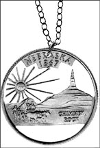 Nebraska Cut-Out Coin Necklace MAIN