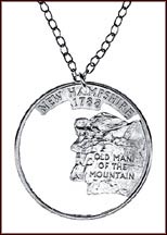 New Hampshire Cut-Out Coin Necklace MAIN