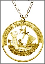 Northern Mariana Islands Gold Plated Cut-Out Coin Necklace MAIN