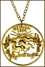 Nevada, Gold Plated Cut-Out Coin Necklace MAIN