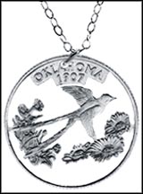 Oklahoma Cut-Out Coin Necklace MAIN
