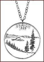 Oregon Cut-Out Coin Necklace MAIN
