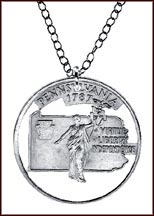 Pennsylvania Cut-Out Coin Necklace MAIN