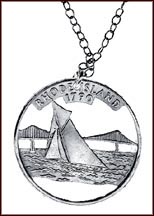 Rhode Island Cut-Out Coin Necklace MAIN