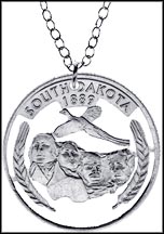 South Dakota Cut-Out Coin Necklace MAIN