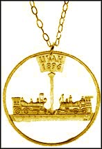 Utah, Gold Plated Cut-Out Coin Necklace MAIN