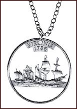 Virginia Cut-Out Coin Necklace MAIN