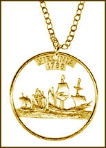 Virginia Gold Plated Cut Out Coin Necklace Allen S Online Store