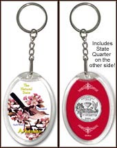 Arkansas - State Bird & Flower Keychain MAIN