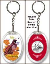 California - State Bird & Flower Keychain MAIN
