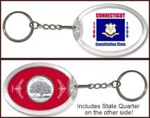 Connecticut - State Flag Keychain MAIN