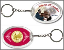 District of Columbia - Duke Ellington Keychain - with Gold Plated Territorial Quarter MAIN
