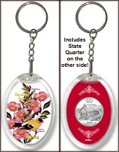Iowa - State Bird & Flower Keychain MAIN