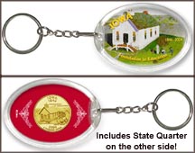Iowa - Foundation In Education Keychain - with Gold Plated State Quarter MAIN