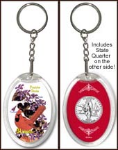 Illinois - State Bird & Flower Keychain MAIN