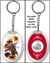 Kansas - State Bird & Flower Keychain MAIN