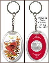 Kentucky - State Bird & Flower Keychain MAIN