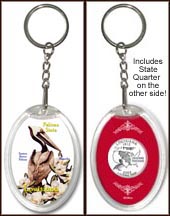 Louisiana - State Bird & Flower Keychain MAIN
