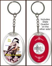 Massachusetts - State Bird & Flower Keychain MAIN