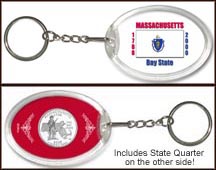 Massachusetts - State Flag Keychain MAIN
