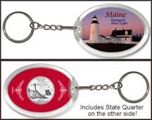Maine - Pemaquid Point Light Keychain MAIN