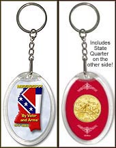 Mississippi - State Motto Keychain - with Gold Plated State Quarter MAIN