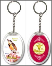Montana - State Bird & Flower Keychain - with Gold Plated State Quarter MAIN