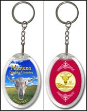 Montana - Big Sky Country Keychain - with Gold Plated State Quarter MAIN