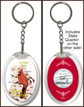 North Carolina - State Bird & Flower Keychain MAIN